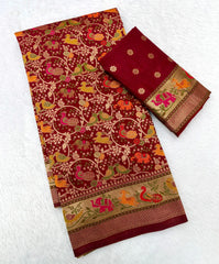 Pure Rajwadi Pashmina Paithani Style Silk Saree