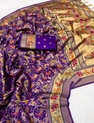 Pure Rajwadi Pashmina Paithani Style Silk Saree