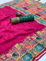 Soft Viscose Gaji Silk Position Pashmina Saree