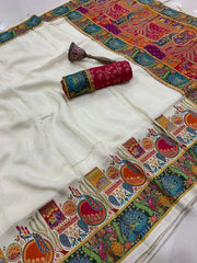 Soft Viscose Gaji Silk Position Pashmina Saree