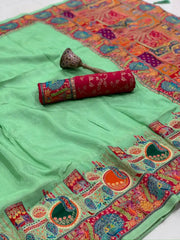 Soft Viscose Gaji Silk Position Pashmina Saree