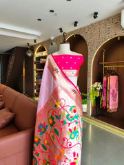 Premium Organza Rajhans Paithani Saree