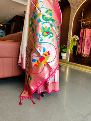 Premium Organza Rajhans Paithani Saree