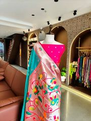 Premium Organza Rajhans Paithani Saree