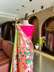 Premium Organza Rajhans Paithani Saree