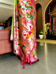 Premium Organza Rajhans Paithani Saree