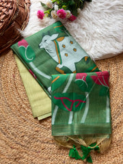 Beautiful Soft Muga Cotton Pichwai Saree