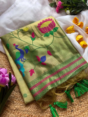 Premium Paithani Soft Muga Cotton Saree