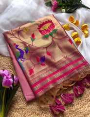 Premium Paithani Soft Muga Cotton Saree
