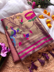 Premium Paithani Soft Muga Cotton Saree
