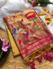 Premium Paithani Soft Muga Cotton Saree