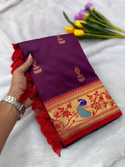 Traditional Jumkha Soft Silk Paithani Saree