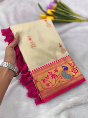 Traditional Jumkha Soft Silk Paithani Saree