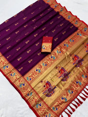 Traditional Jumkha Soft Silk Paithani Saree