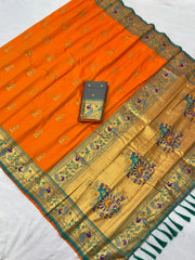 Traditional Jumkha Soft Silk Paithani Saree