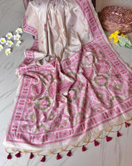 Traditional Pencil Art Soft Muga Cotton Saree