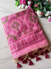 Traditional Pencil Art Soft Muga Cotton Saree