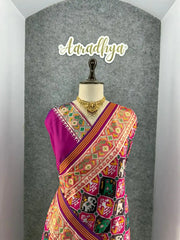 Premium Patola Weaving Elephant Design Saree