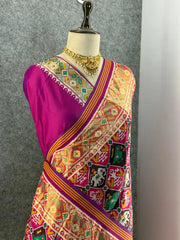 Premium Patola Weaving Elephant Design Saree