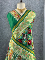 Premium Patola Weaving Elephant Design Saree