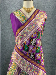 Premium Patola Weaving Elephant Design Saree