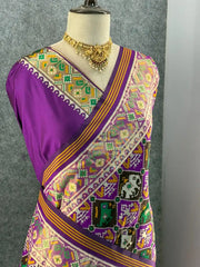 Premium Patola Weaving Elephant Design Saree