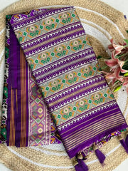 Premium Patola Weaving Elephant Design Saree