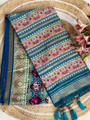 Premium Patola Weaving Elephant Design Saree