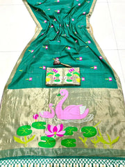 Soft Muga Cotton Swan Designer Saree
