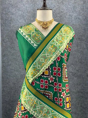 Premium Patola Weaving Phool Jaal Design Saree