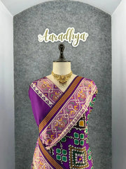 Premium Patola Weaving Phool Jaal Design Saree