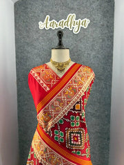 Premium Patola Weaving Phool Jaal Design Saree