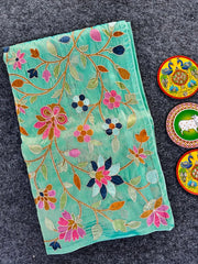 Floral Designer Embroidered Saree
