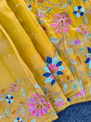 Floral Designer Embroidered Saree
