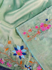 Floral Designer Embroidered Saree