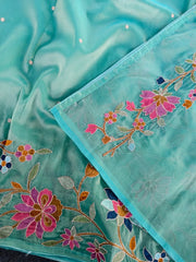 Floral Designer Embroidered Saree