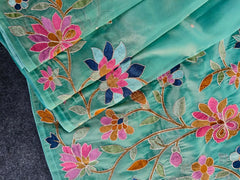 Floral Designer Embroidered Saree