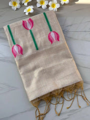 Lotus Deisgner Soft Muga Cotton Saree