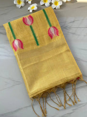 Lotus Deisgner Soft Muga Cotton Saree