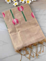 Lotus Deisgner Soft Muga Cotton Saree