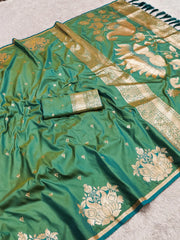 Soft Silk Banarasi Designer Swan Weaving Saree
