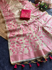 Premium Soft Matka Cotton Jamdani Saree