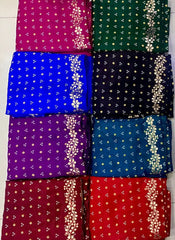 Gota Pati Border Teen Dani Bandhani Saree