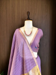 Premium Muga Cotton Floral Weaving Saree
