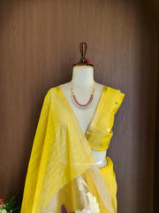 Premium Muga Cotton Floral Weaving Saree