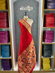 Premium Viscose Pure Paithani Bandhani Fusion Saree
