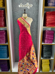 Premium Viscose Pure Paithani Bandhani Fusion Saree
