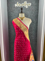 Premium Viscose Pure Paithani Bandhani Fusion Saree