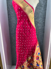 Premium Viscose Pure Paithani Bandhani Fusion Saree