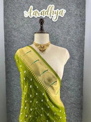 Premium Viscose Pure Paithani Bandhani Fusion Saree